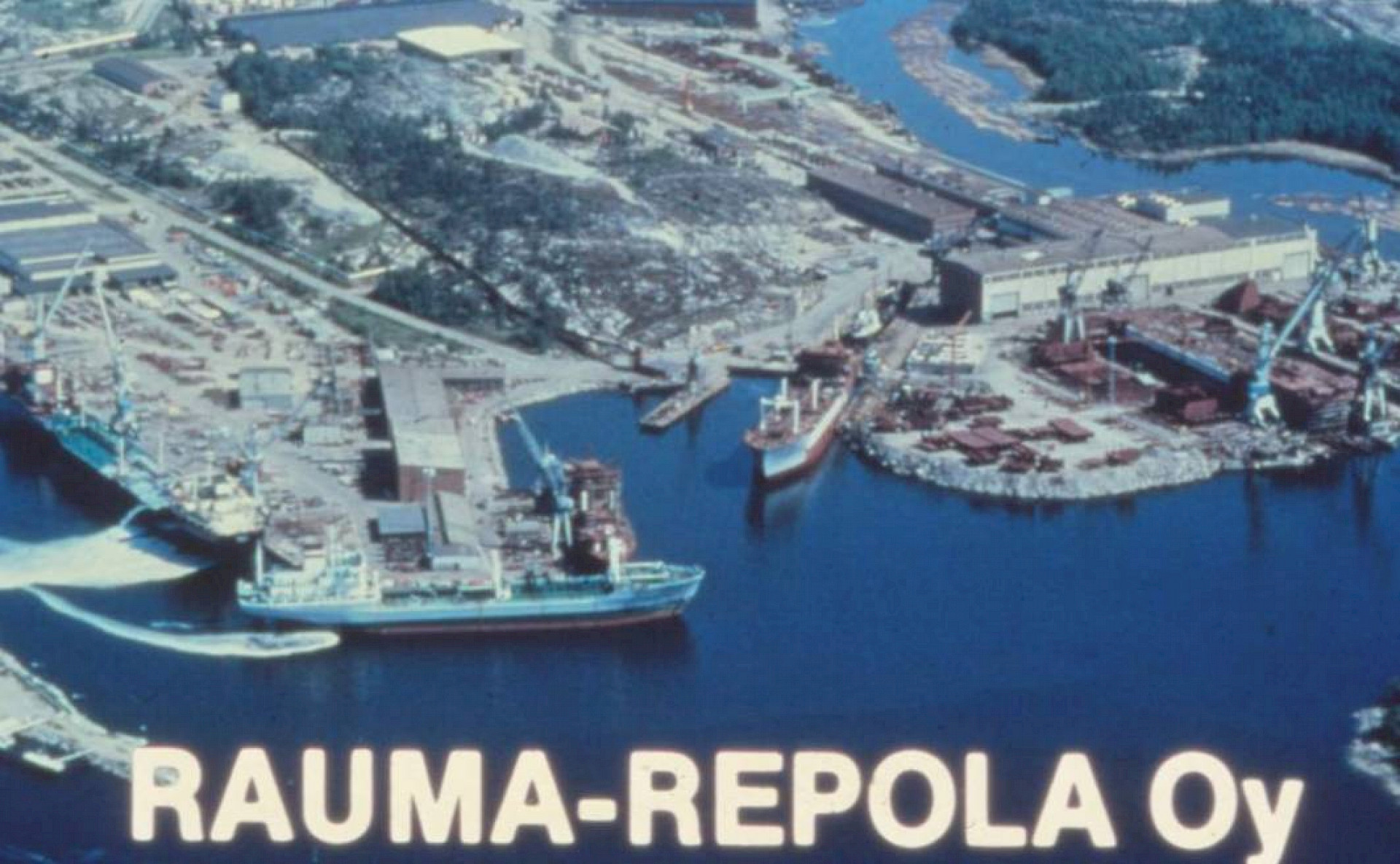 Rauma-Repolan Rauman telakka 1970-luvulla. RMM27907 / Association of finnish shipbuilders